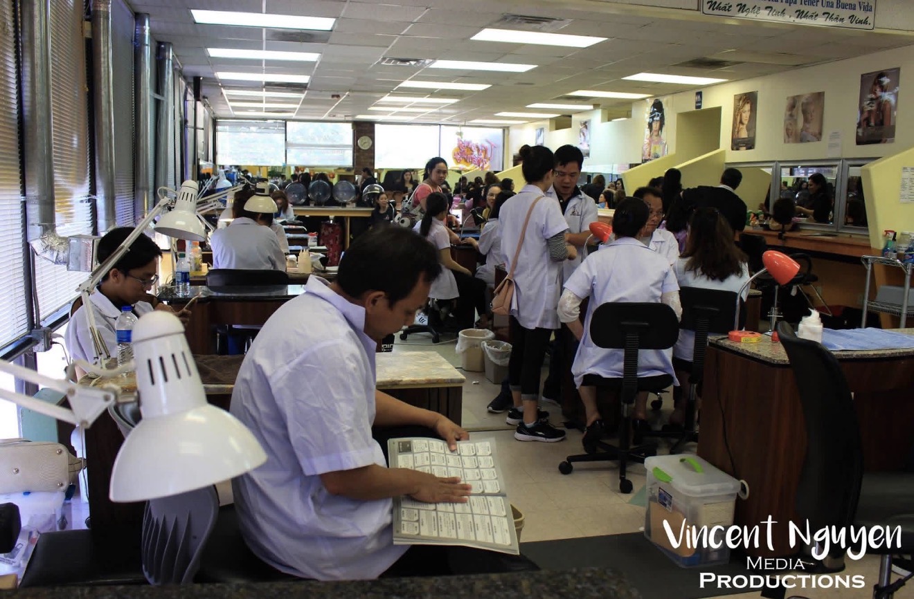 Students practicing on the academy clinic floor